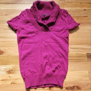 Banana Republic Pink Short Sleeve Cowl Sweater Petite XS